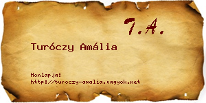 Turóczy Amália névjegykártya